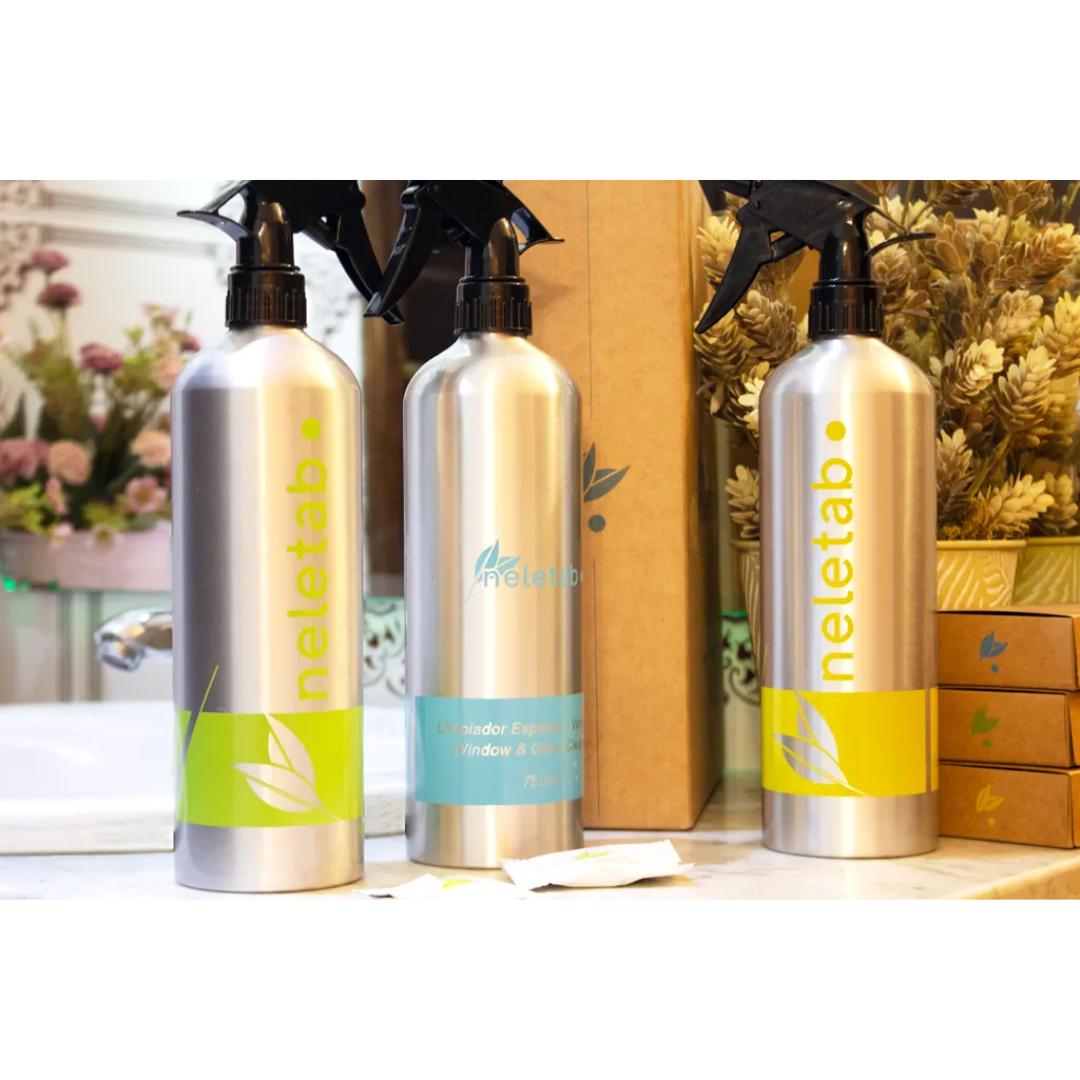 Kit de démarrage 3 flacons + 3 comprimés Neletab multi-surfaces, verre et salle de bain