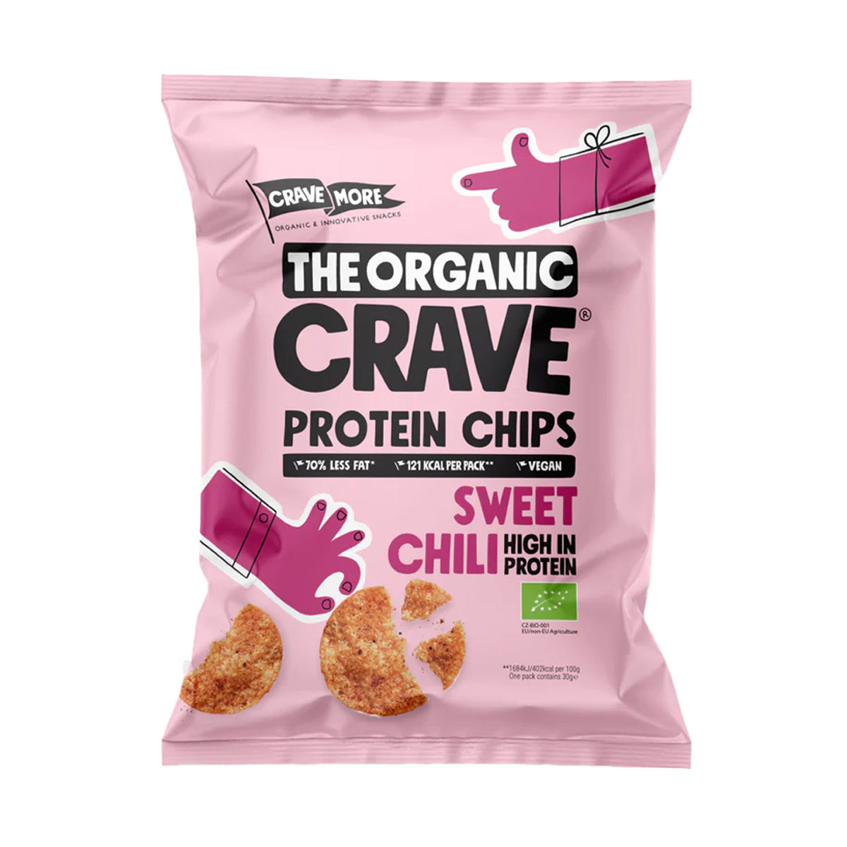 Proteinchips av linser Sweet Chili 75 g