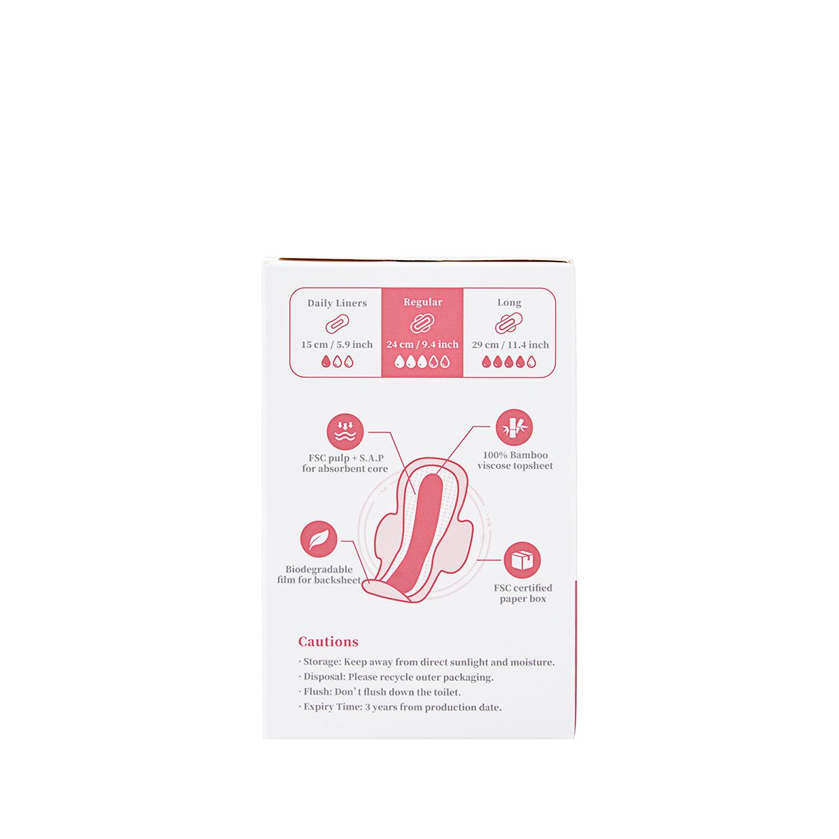 Ecoboom Regular Biodegradable Bamboo Fibre Sanitary Tissues 8 pcs