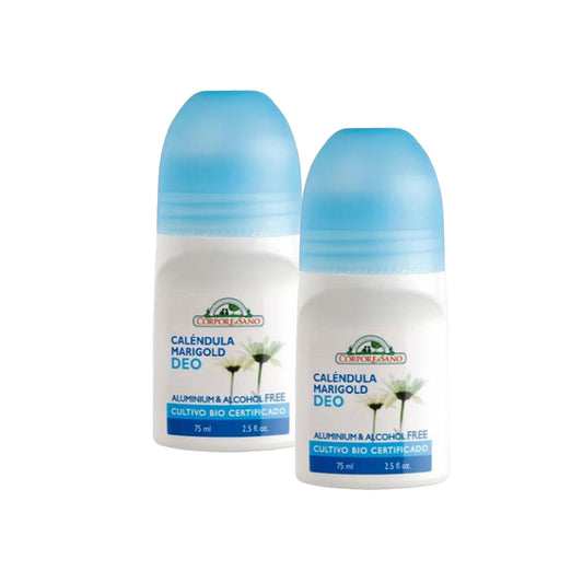 2er-Pack Roll-on-Deodorant mit Ringelblume Corpore Sano 75 ml