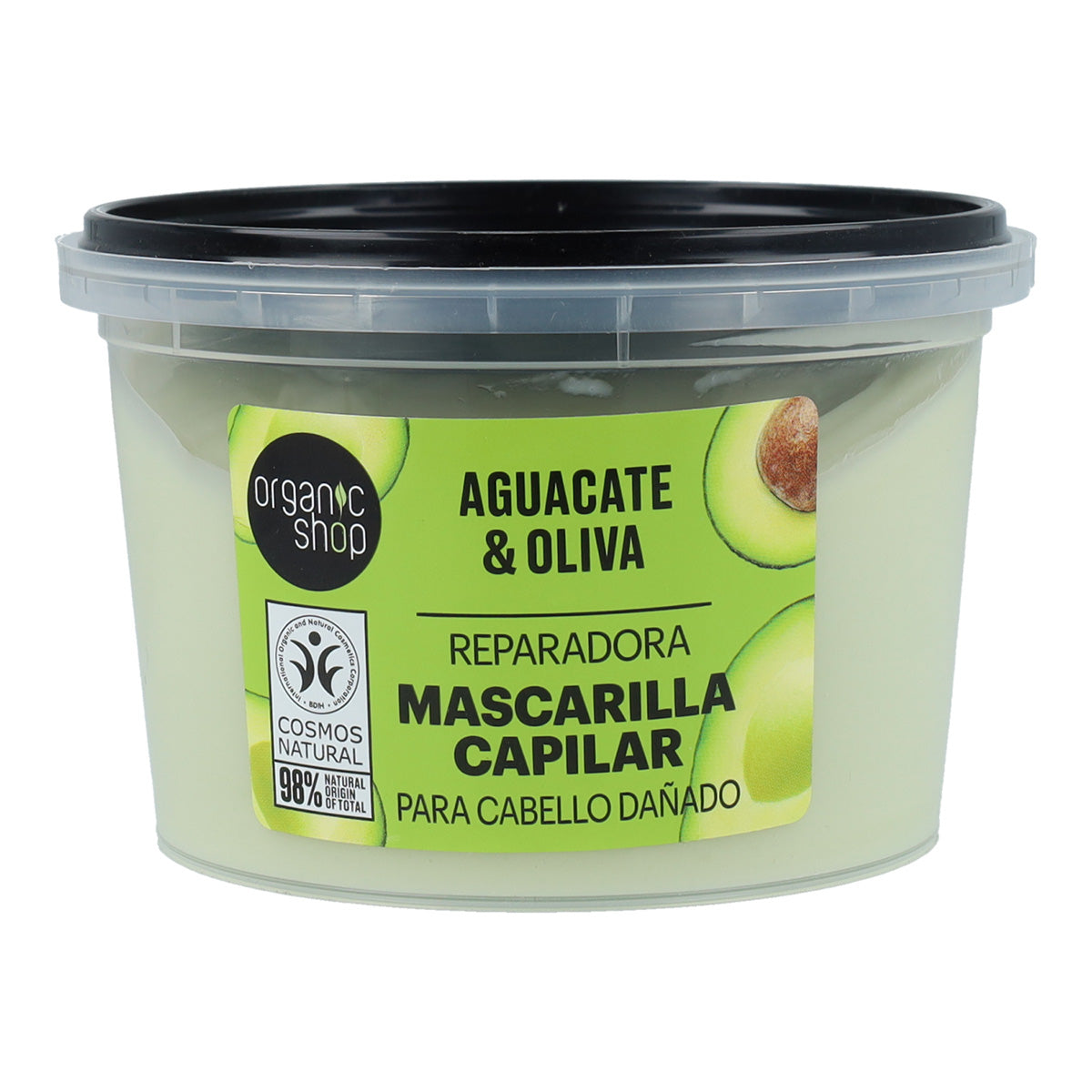 Masque capillaire réparateur express à l'avocat et à l'olive Organic Shop 250 ml
