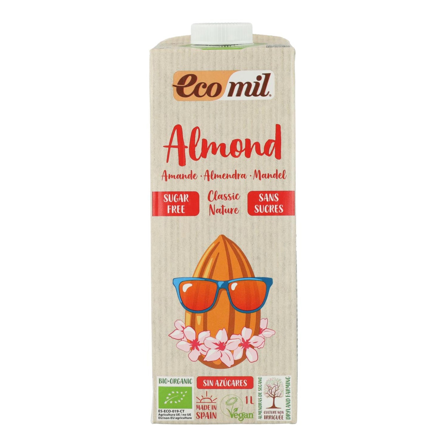 Pflanzliches Getränk Mandel Classic Nature Bio ohne Zucker Ecomil 1 l