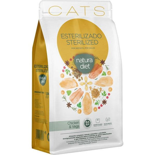 Natura Diet Cats Sterilized Chicken & Vegs Foder för steriliserade katter 3 kg