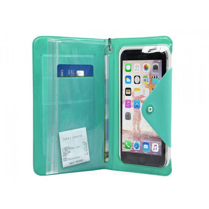 Custodia impermeabile a libro per smartphone fino a 5" SBS acquamarina