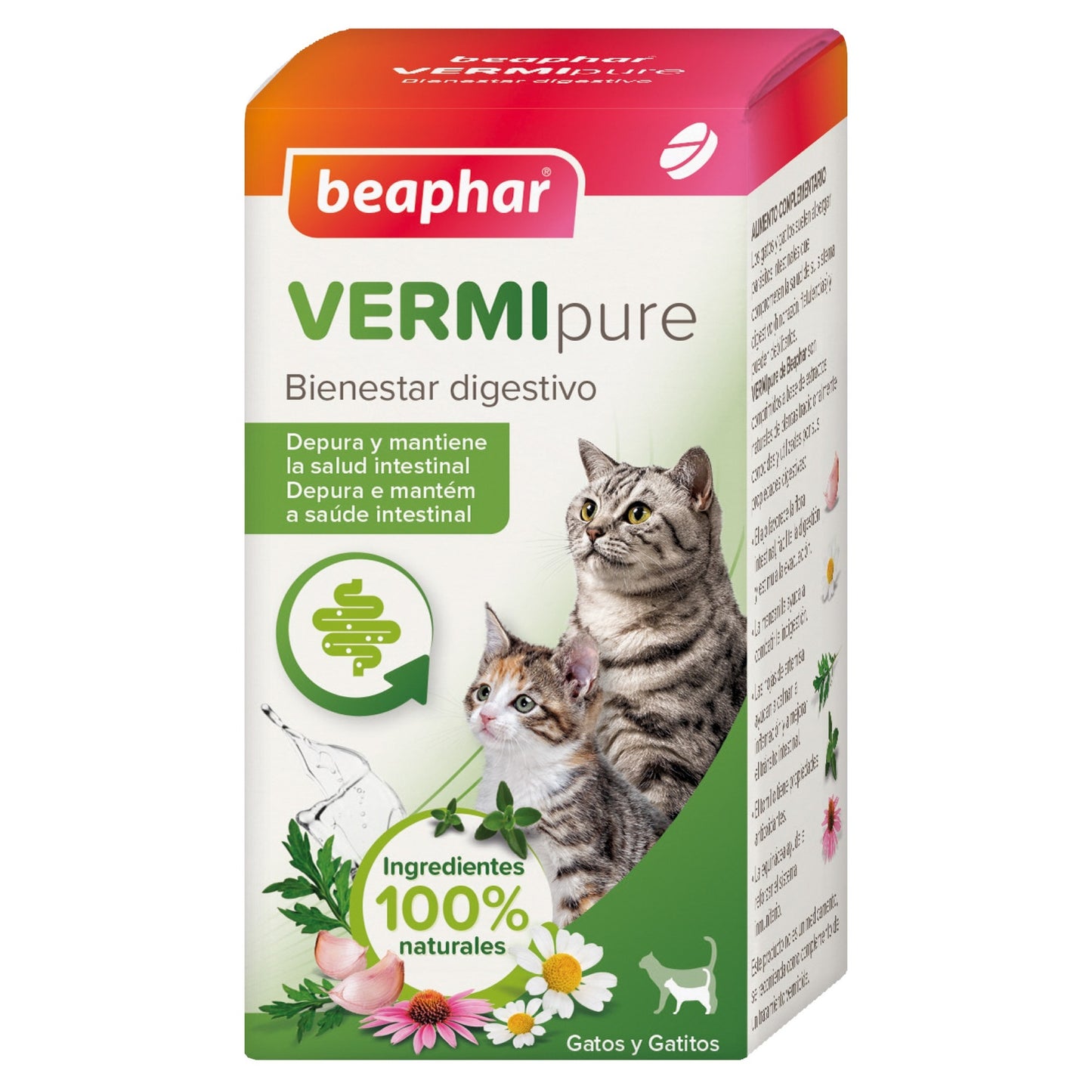 Beaphar VERMIpure Natürliche Antiparasitika-Tabletten für Katzen und Kätzchen 50 Tabletten