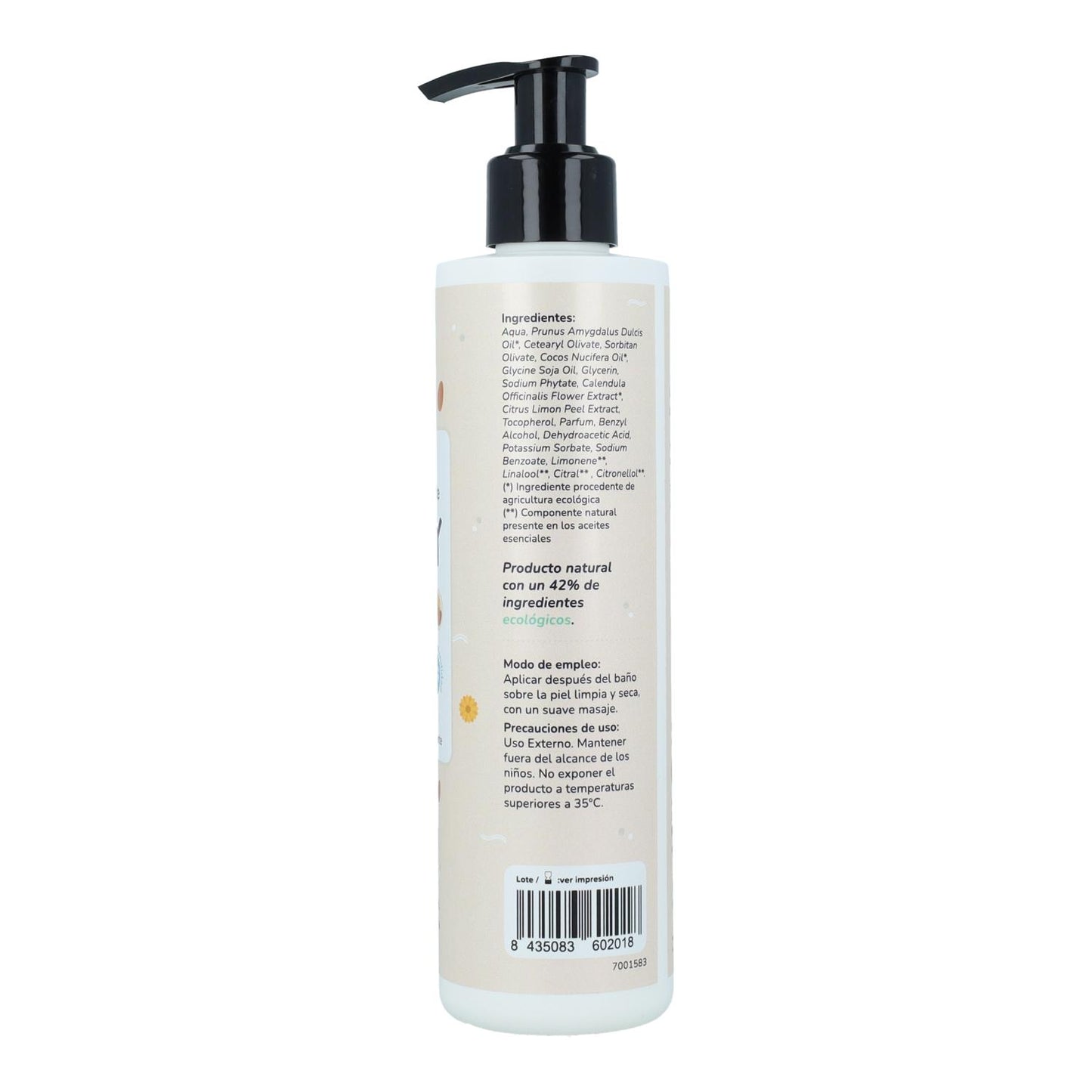 Calendula und Mandeln Kinderpackung: Gel und Shampoo + Feuchtigkeitscreme Planeta Huerto