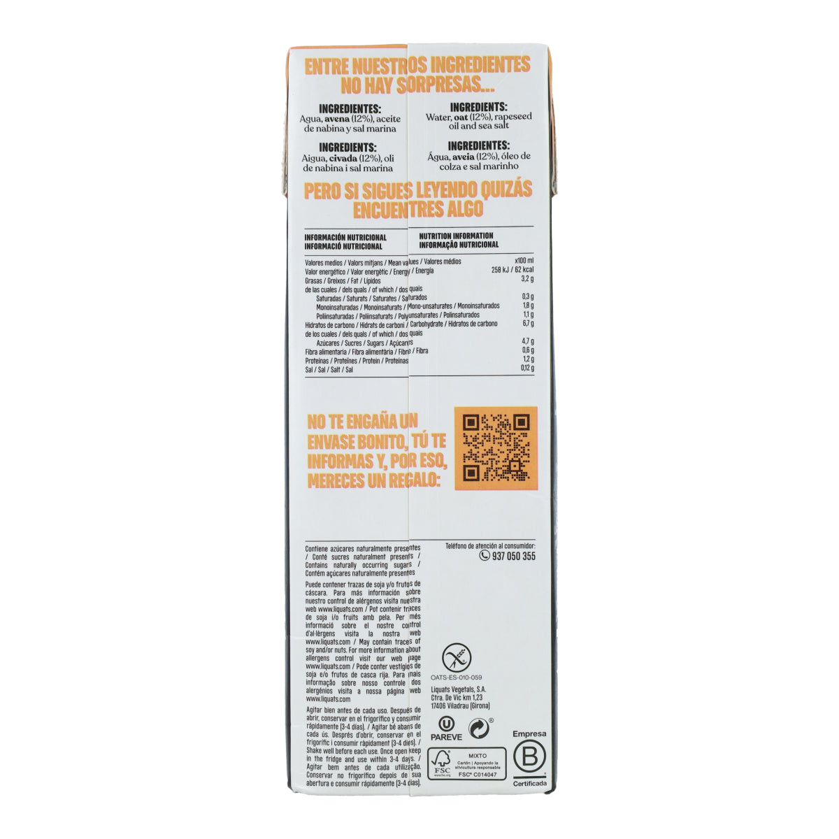 YOSOY Gluten-Free Barista Oat Drink 1L