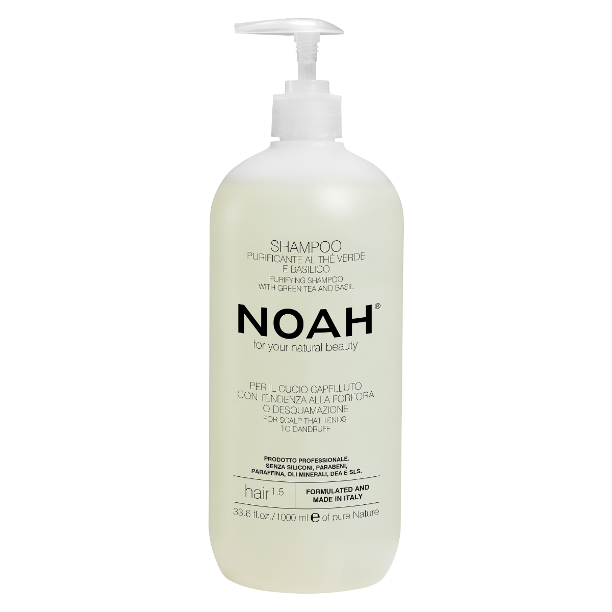 Reinigendes Shampoo mit grünem Tee und Basilikum Noah 1 l