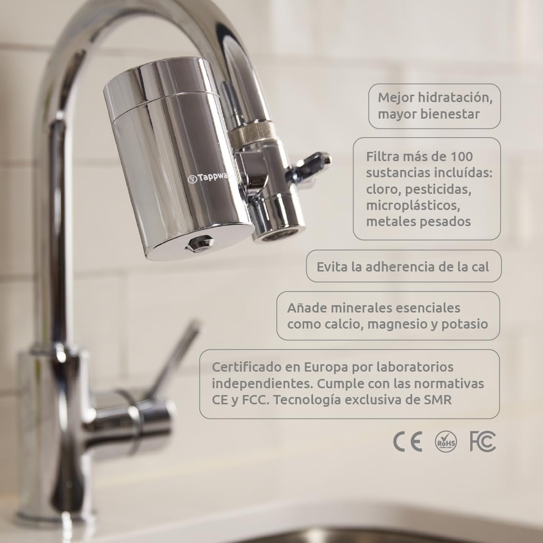 Lot de 4 cartouches pour filtre EcoPro Chrome SMR Tappwater