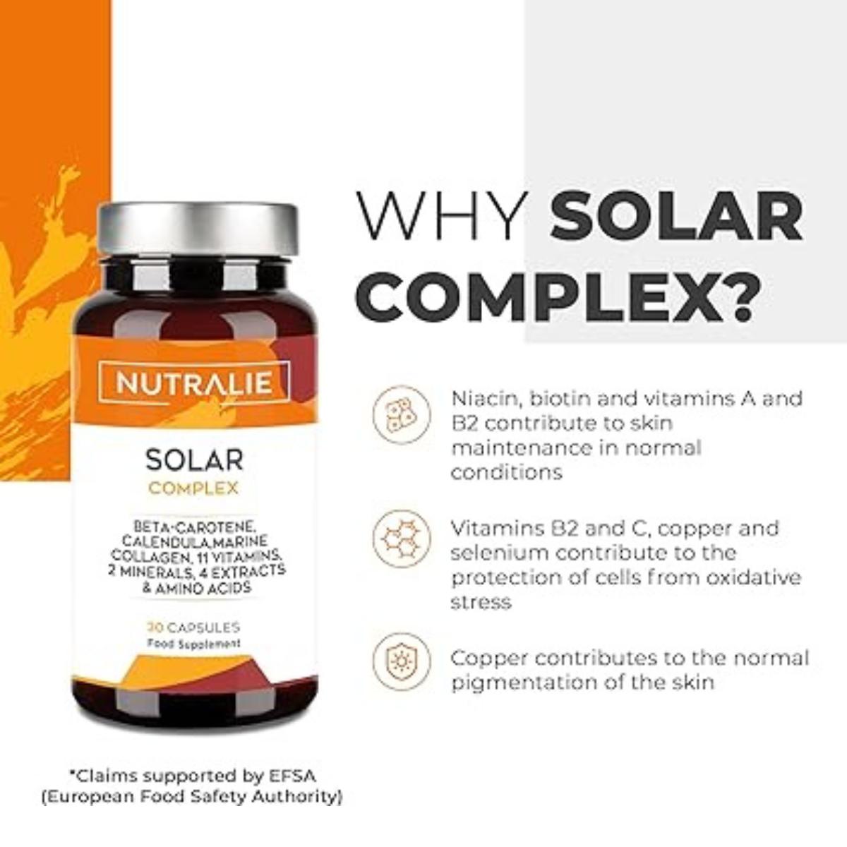 Solar Complex z kolagenem, samoopalaczem i filtrem przeciwsłonecznym Nutralie 30 kapsułek