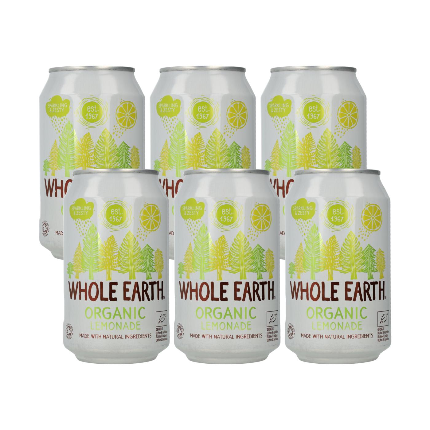 Pack de 6 bouteilles de limonade bio, 330 ml. Whole Earth