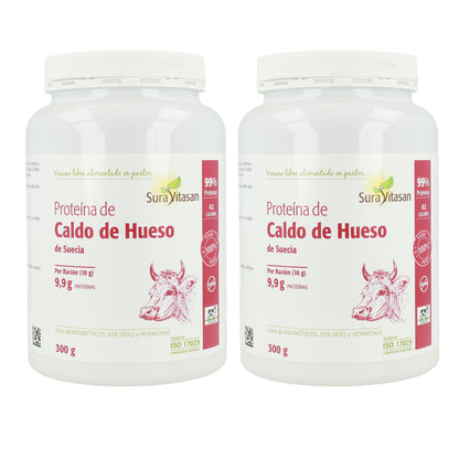 Pack 2x Protéines de bouillon d'os, Sura Vitasan, 300 g