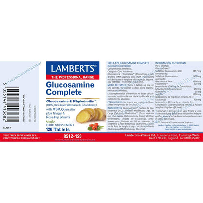 Pack 2 x Glucosamina, Condroitina, MSM, Jengibre Lamberts 120 tabletas