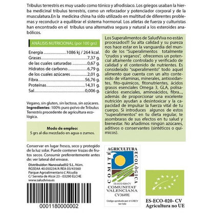 Tribulus Terrestre i pulverform ECO 250 g, Salud Viva