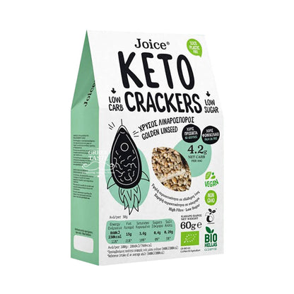 Keto crackers goudkleurig lijnzaad Joice Foods 60 g
