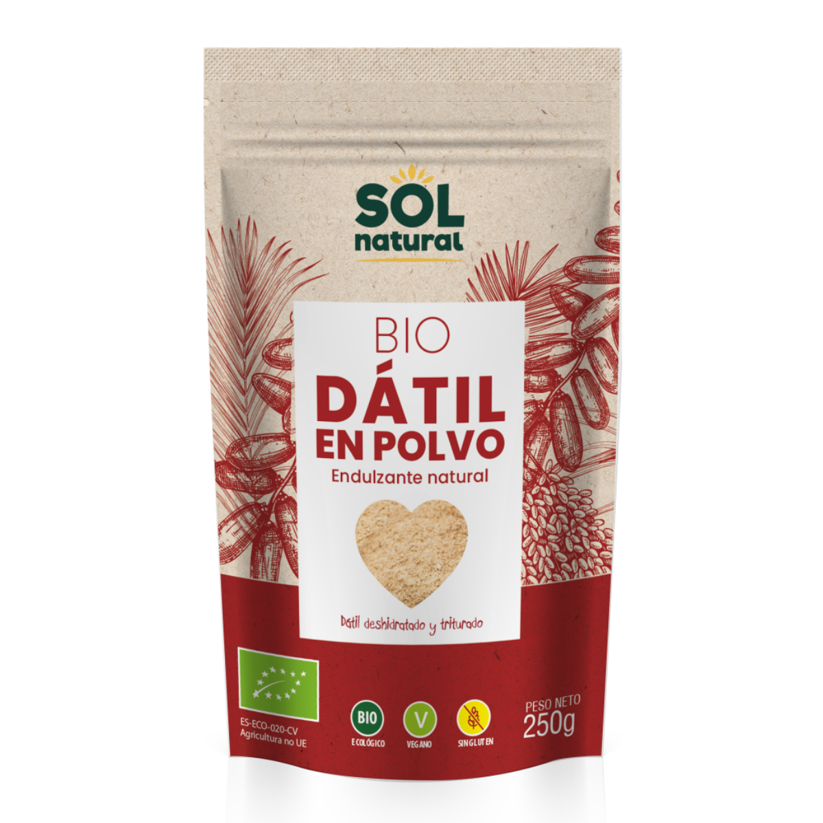 Dadelssockerpulver BIO Sol Natural 250 g