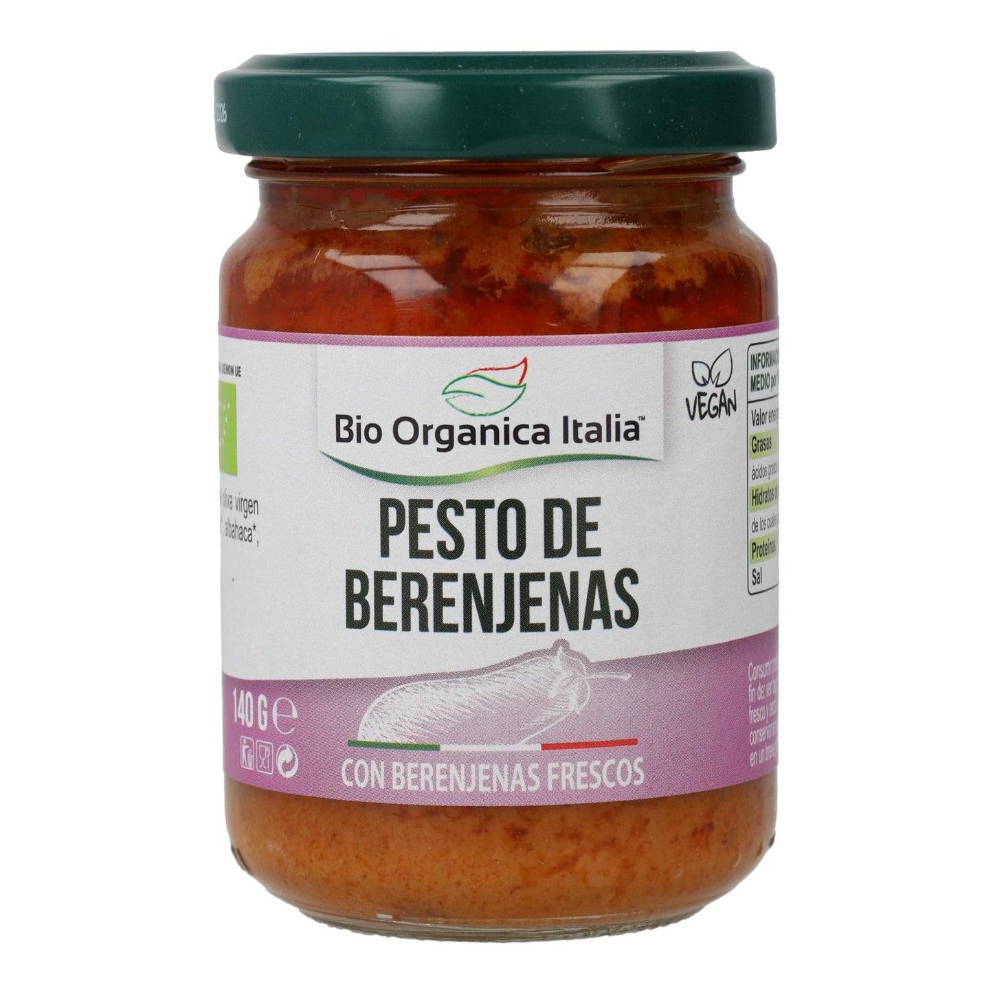 Veganes Bio-Auberginenpesto aus Italien, 140 g 