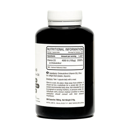Vitamine D3 4000 IE Natural Hivital 300 capsules