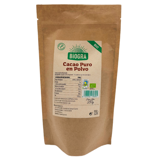 Cacao ECO puro en polvo desgrasado Biográ 250 g