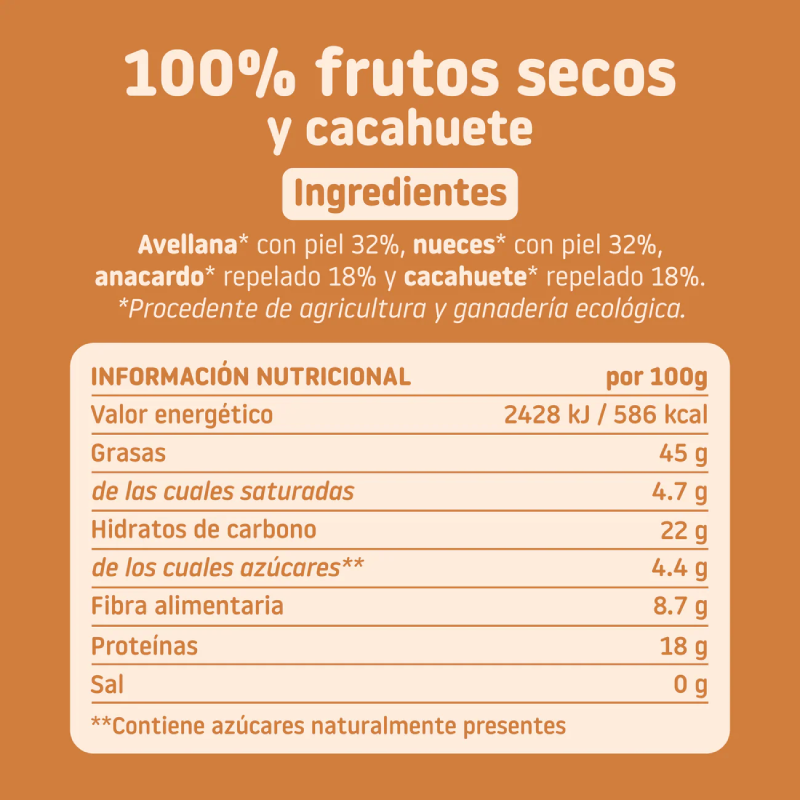Mélange de fruits secs et de poudre d'arachide Bio Smileat 200 g