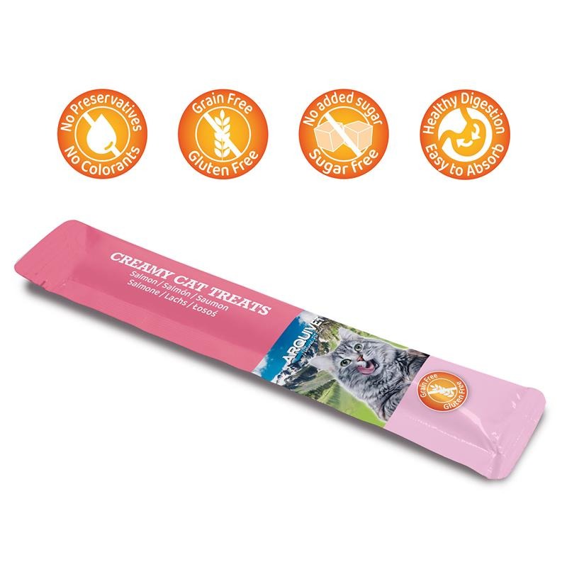 Creamy Cat Treats Snack crémeux au saumon Arquivet 5x14 g