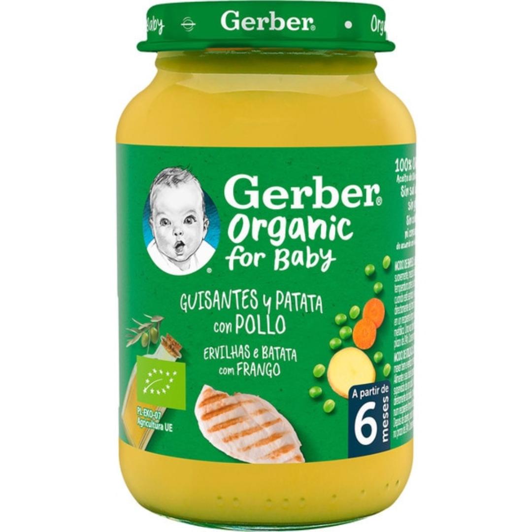 Bio-Babynahrung aus Erbsen, Kartoffeln und Huhn, Gerber, 190 g