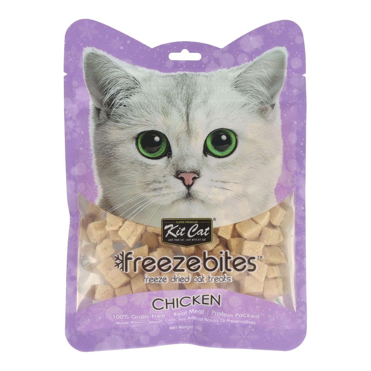 Kit Cat FreezeBites - Pollo 15 g Snack liofilizzato naturale per gatti