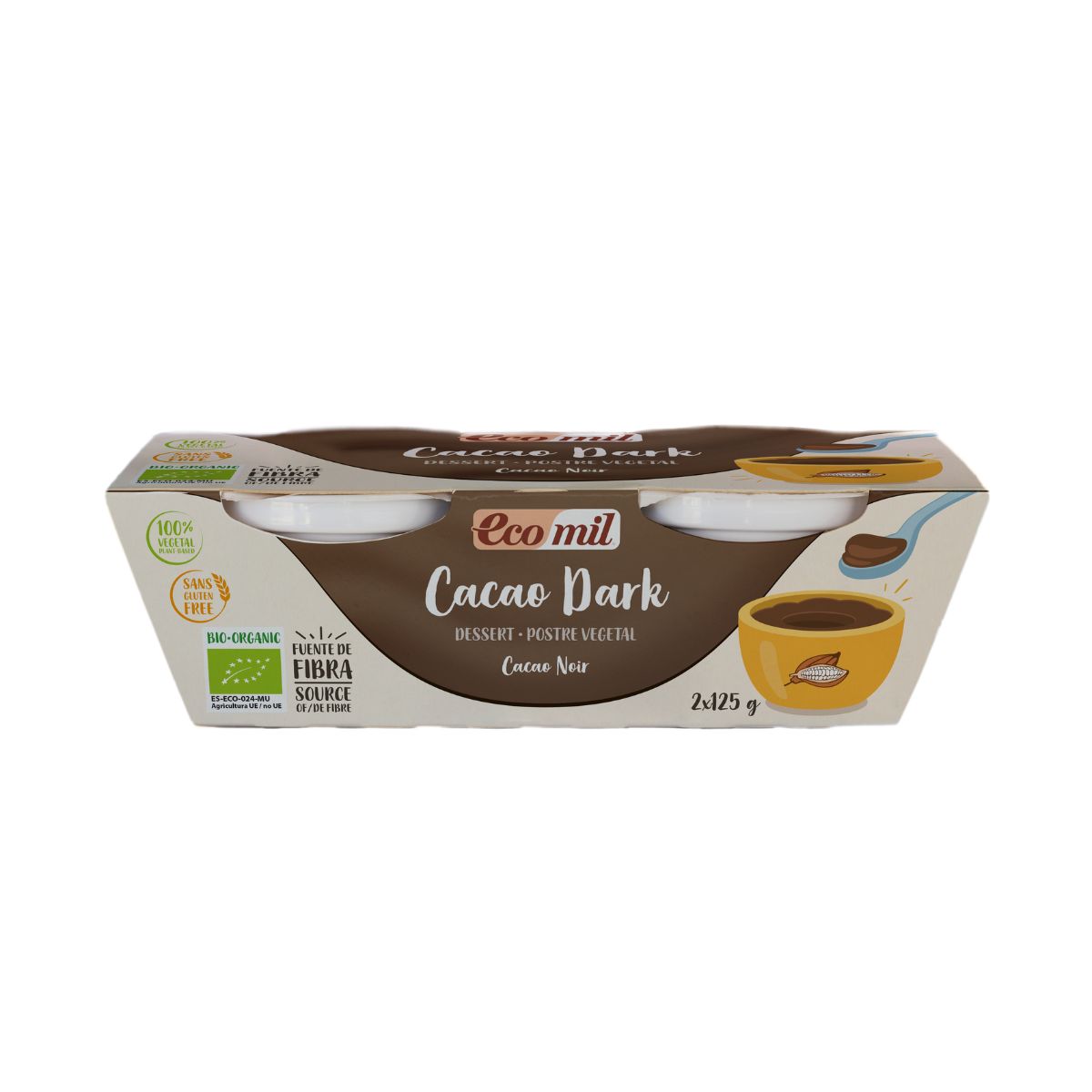 Dessert Cacao Dark Bio Ecomil 2 pezzi da 125 g