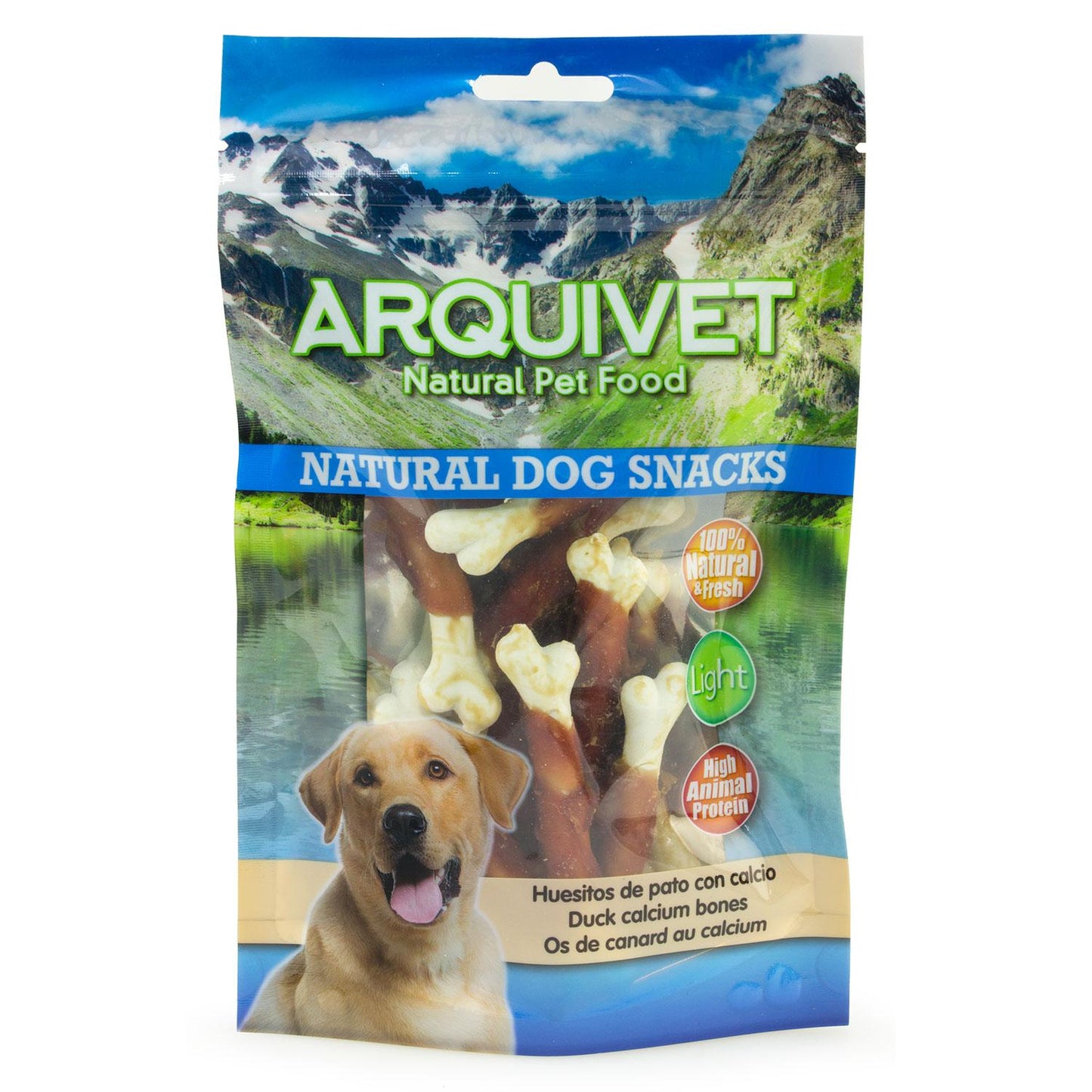 Natural dog snack Arquivet duck bones with calcium 100 g