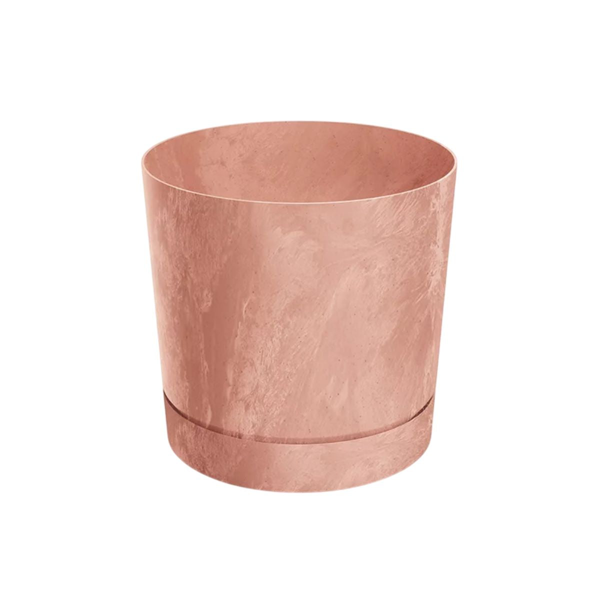 Vaso Pure cemento con piatto integrato in terracotta  D 18 x 18