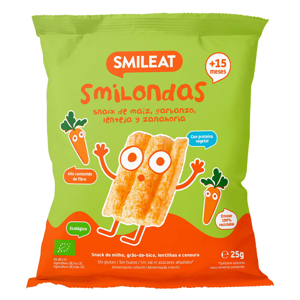Smilondas Snack di mais, ceci, lenticchie e carote Eco Smileat 25 g