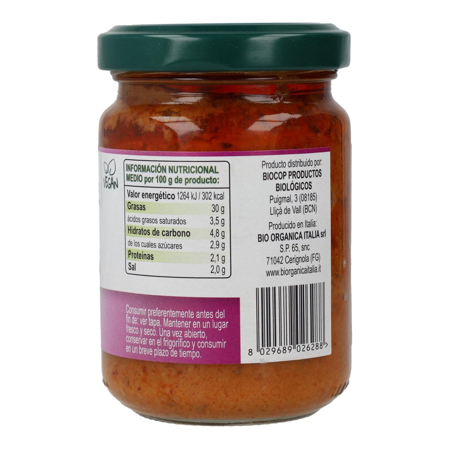 Veganes Bio-Auberginenpesto aus Italien, 140 g 