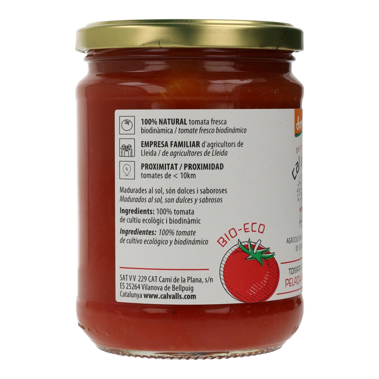 Bio-geschälte, ganze Tomaten, Cal Valls, 400 g