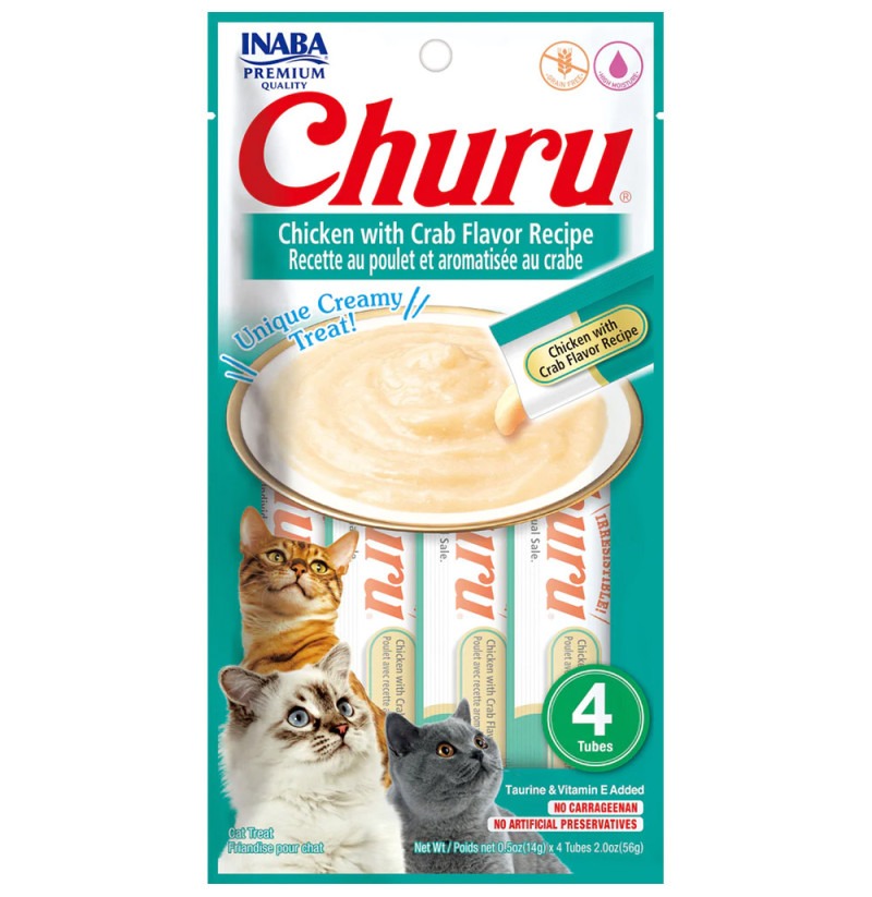 Churu Przepis z kurczakiem i krabem Kremowa przekąska dla kotów 4 x 14 g